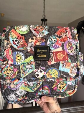 Tokidoki x lesportsac giramondo crossbody shoulder bag travel print